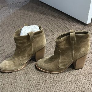 Laurence Dacade Olive Suede Ankle Booties